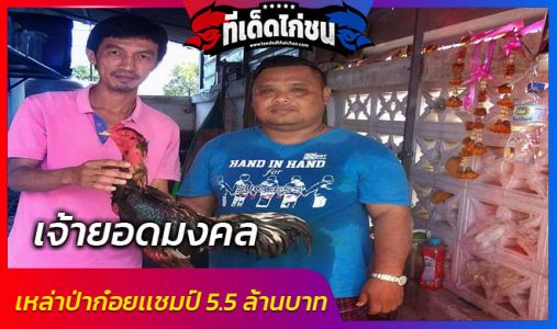 เจ้ายอดมงคล ไก่ชนเหล่าป่าก๋อย แชมป์ 5.5 ล้าน เจ้ายอดมงคล ไก่ชนเหล่าป่าก๋อย แชมป์ 5.5 ล้าน