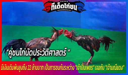 ไก่ชนคู่ประวัติศาสตร์ เดิมพัน 22 ล้าน คนครึ่งหมื่นแห่ชม ไก่ชนคู่ประวัติศาสตร์ เดิมพัน 22 ล้าน คนครึ่งหมื่นแห่ชม