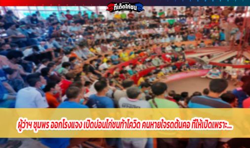 ผู้ว่าฯ ชุมพร ออกโรงแจง เปิดบ่อนไก่ชนท้าโควิด คนหายใจรดต้นคอ ที่ให้เปิดเพราะ.... ผู้ว่าฯ ชุมพร ออกโรงแจง เปิดบ่อนไก่ชนท้าโควิด คนหายใจรดต้นคอ ที่ให้เปิดเพราะ....